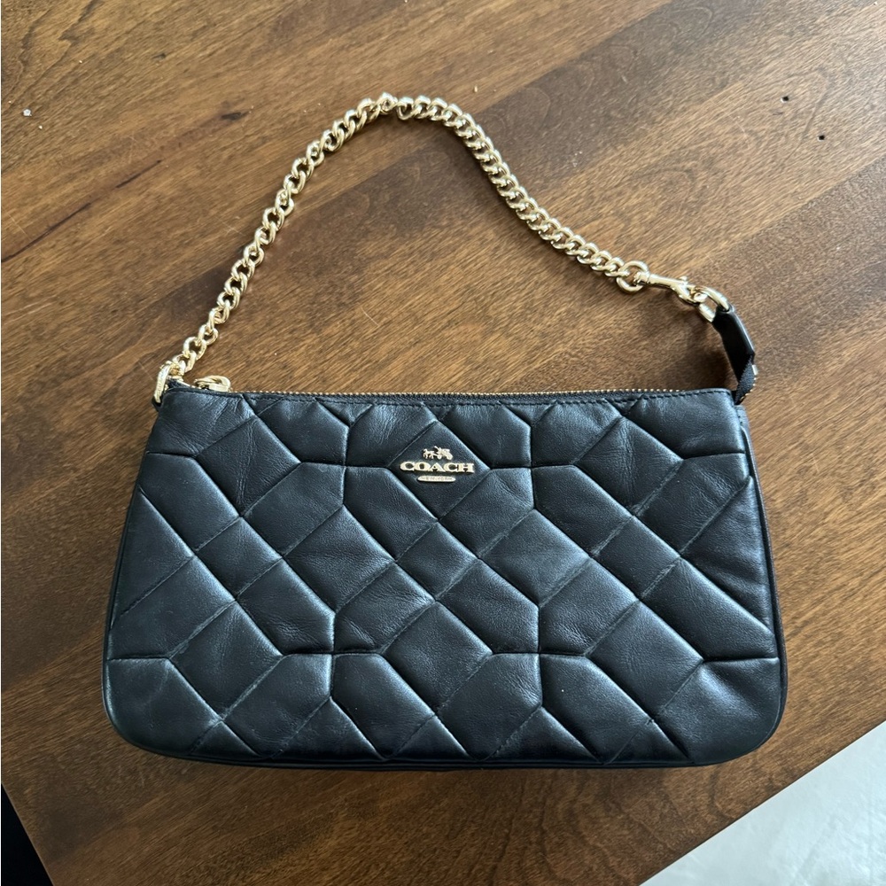 Coach Black Quilted Leather Shoulder Bag